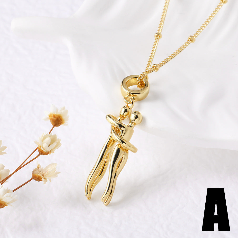 Couple Gold and Silver Dance Pendant Necklace