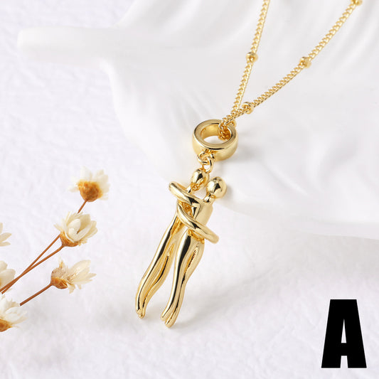 Couple Gold and Silver Dance Pendant Necklace