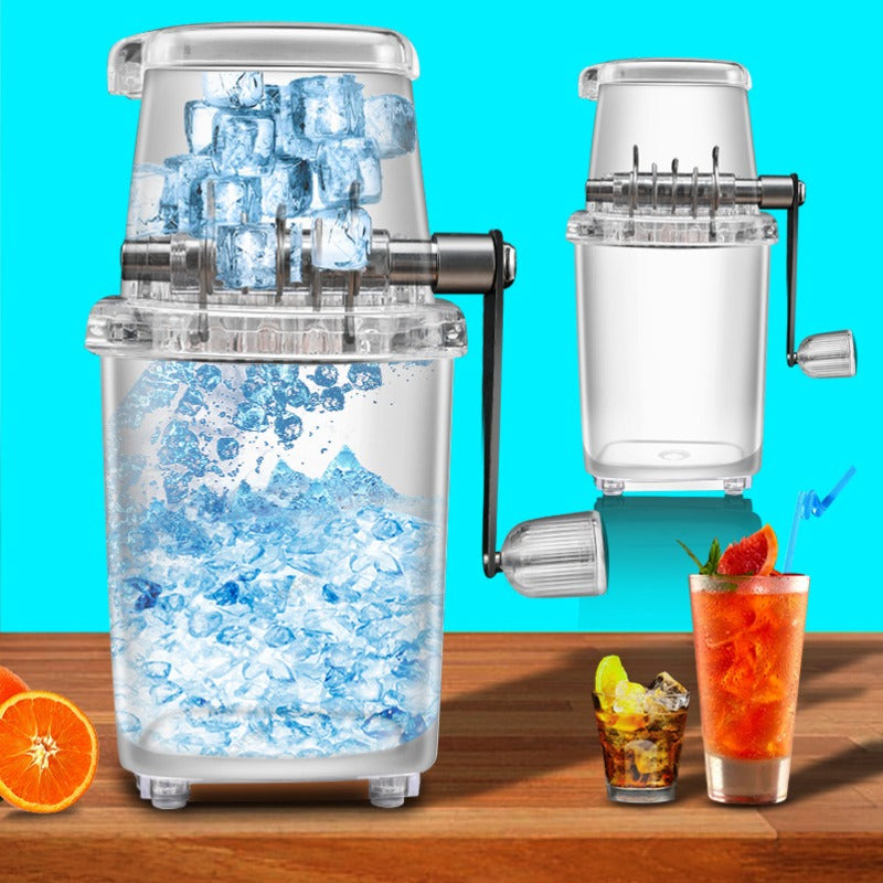 DIY Manual Ice Crusher, Transparent Multi-purpose Hand-cranked Shaved Ice Machine