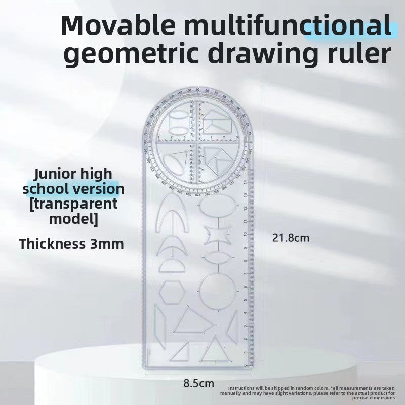 Multifunctional Drawing Ruler Protractor Suitable for Students of All Ages
