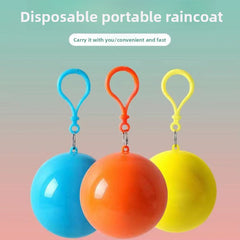 Portable Disposable Raincoat, Compressed Spherical Pocket Ball, Outdoor Men's and Women's Travel and Rafting, Can Be Hung As A Raincoat