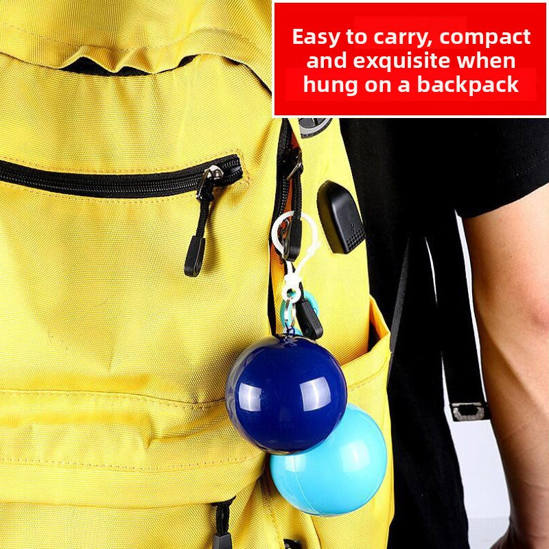 Portable Disposable Raincoat, Compressed Spherical Pocket Ball, Outdoor Men's and Women's Travel and Rafting, Can Be Hung As A Raincoat