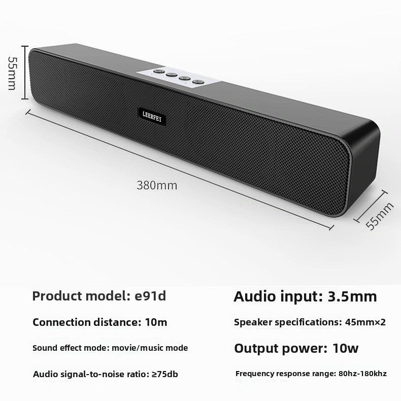 Dual-loudspeaker High-power High-quality Desktop Bluetooth Speaker